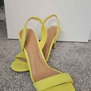 JustFab Bright Yellow Slingback Heels